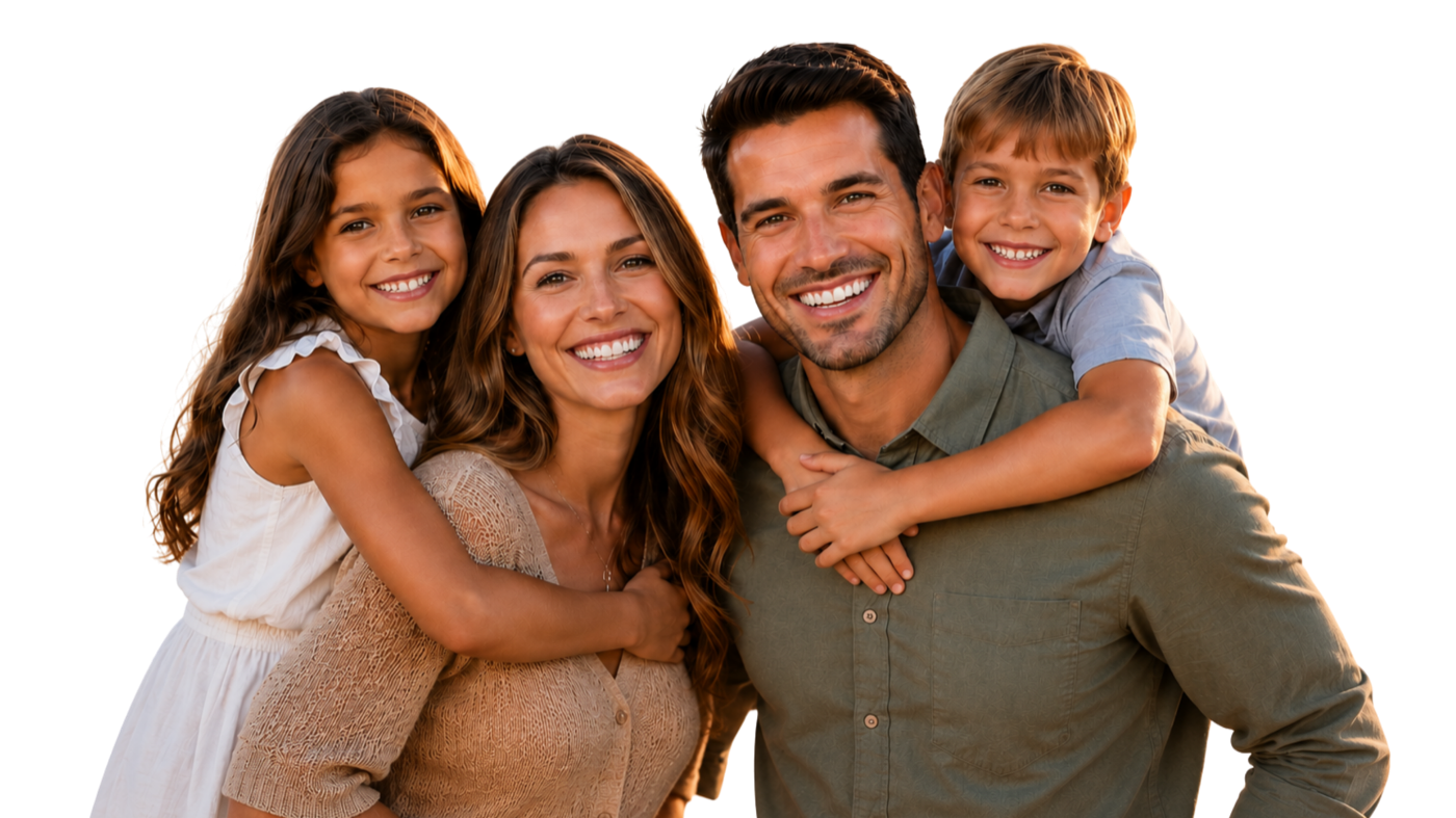 A happy Las Vegas family smiling together